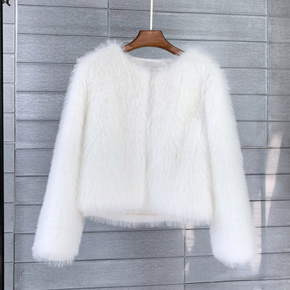 Women's Winter Faux Fur Cropped Coat