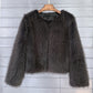 Women's Winter Faux Fur Cropped Coat