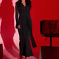 Elegant V-Neck Pleated Bodycon Maxi Dress