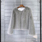 Long sleeve warm cropped coat for women