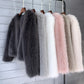 Long sleeve warm cropped coat for women