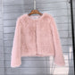 Long sleeve warm cropped coat for women