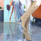 Pointed Toe Chunky Heel Warm Long Boots