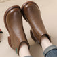 Women's Chunky-Heel Round Toe Zipper Ankle Boots