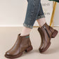 Women's Chunky-Heel Round Toe Zipper Ankle Boots