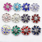 5pcs 28mm Flower Brass Rhinestone Shank Buttons