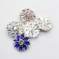 5pcs 28mm Flower Brass Rhinestone Shank Buttons