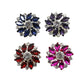 5pcs 28mm Flower Brass Rhinestone Shank Buttons