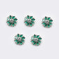 5pcs 28mm Flower Brass Rhinestone Shank Buttons