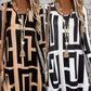 Geo Print Oversized Tunic Dress for Women