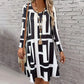 Geo Print Oversized Tunic Dress for Women