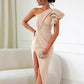Sloped Shoulders Cut-Out Ruffle Sleeve Dress