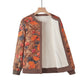 Women's Casual Warm Button Front Floral Print Jacket