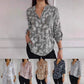 Women's Floral Print Long Sleeve Blouse with Sequin Pocket