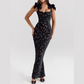Elegant Bow Split Lace Dress
