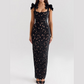 Elegant Bow Split Lace Dress