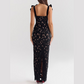Elegant Bow Split Lace Dress