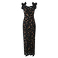 Elegant Bow Split Lace Dress