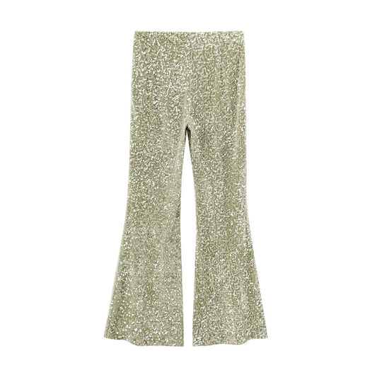 Women's Shimmering Flare Sequin Pants
