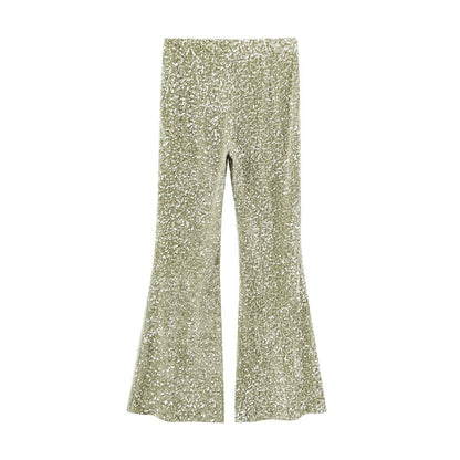 Women's Shimmering Flare Sequin Pants