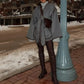 Women's Chic Gray Wrap Coat with Belt