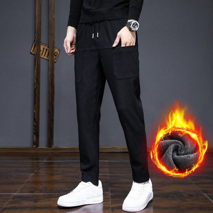 Men's Warm Drawstring Pants with Pockets