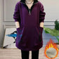 Women's Warm Half Zipper Neck Top with Large Pockets