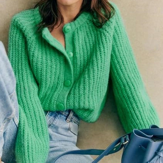 Chunky Knit Cardigan Sweater for Women