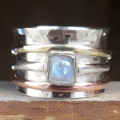 Vintage Heavy Duty Wide Band Sterling Silver Ring