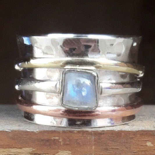 Vintage Heavy Duty Wide Band Sterling Silver Ring