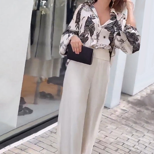 Women’s 2-Piece Outfit Button-Down Shirt & Pants