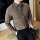 Men's Casual Solid Color Lapel Top
