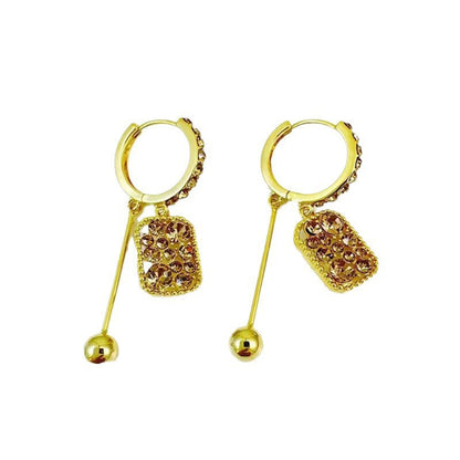 Elegant Sparkling Rhinestone Square Earrings