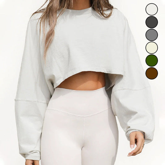 Women’s Pullover Long Sleeves Crop Tops