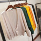 Women's Solid Knit Button-Down Open Front Sweater