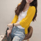 Women's Solid Knit Button-Down Open Front Sweater