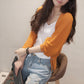 Women's Solid Knit Button-Down Open Front Sweater