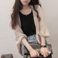 Women's Solid Knit Button-Down Open Front Sweater