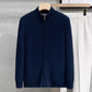 Men's Zipper Knit Sweater with Half-High Neck