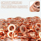 100/200 PCS Copper Flat Washer Assortment Kit
