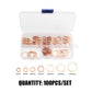 100/200 PCS Copper Flat Washer Assortment Kit
