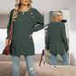 Round Neck Solid Color Split Hem Knit Top
