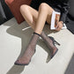 Sparkling Rhinestone Mesh Ankle Boots