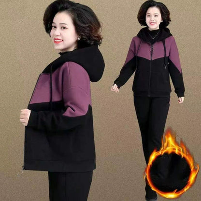 Women's Warm & Cozy Hooded Sweatshirt & Pants 2-Piece Set