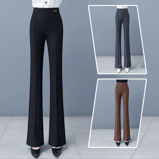 Women's High Waist Stretch Micro-Flare Casual Pants