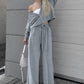 Fuzzy Full-Zip Jacket & Drawstring Pants 2-Piece Set
