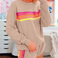 Loose Casual Patchwork Color Block Top & Shorts Set