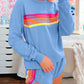 Loose Casual Patchwork Color Block Top & Shorts Set
