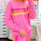 Loose Casual Patchwork Color Block Top & Shorts Set