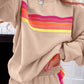 Loose Casual Patchwork Color Block Top & Shorts Set
